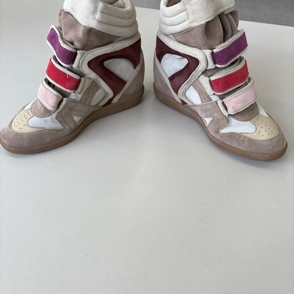 Isabel Marant Women's Sneakers with Red and Purple Accents - Picture 3 of 6